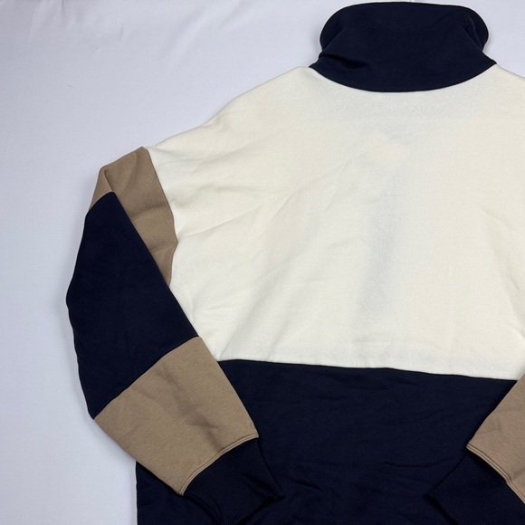 Men's Colorblock Sweater - Navy, Cream, and Tan - Picture 7 of 10